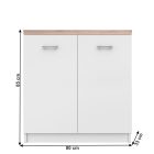 Komód 2D, fehér/tölgy sonoma, TOPTY TYP 13