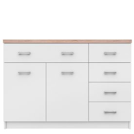 Komód 2d5s, fehér/tölgy sonoma, TOPTY TYP 08