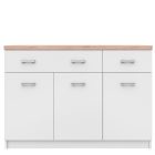 Komód 3d2s, fehér/tölgy sonoma, TOPTY TYP 07