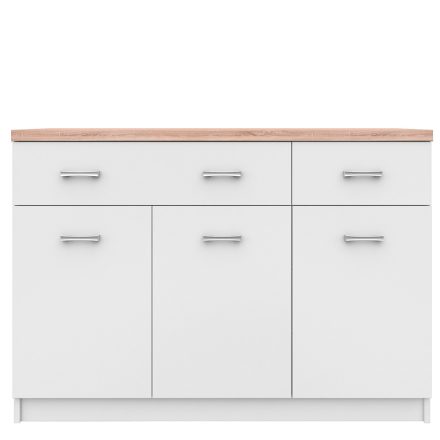 Komód 3d2s, fehér/tölgy sonoma, TOPTY TYP 07
