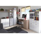 PC asztal 1d1s, DTD laminált, fehér/tölgy sonoma, TOPTY TYP 09