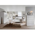 Komód, DTD fóliázott/MDF festett, fehér, PARIS 76718