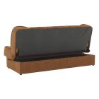 Kanapé, kinyitható rakodótérrel, szövet arany / minta, ASIA NEW