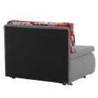 Széthúzható fotel, szürke / minta, KENY NEW