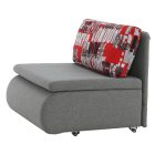 Széthúzható fotel, szürke / minta, KENY NEW