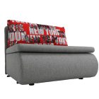 Széthúzható fotel, szürke / minta, KENY NEW