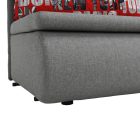 Széthúzható fotel, szürke / minta, KENY NEW