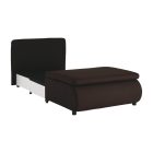 Kinyitható fotel, barna/minta, KENY NEW