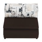 Kinyitható fotel, barna/minta, KENY NEW