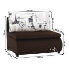 Kinyitható fotel, barna/minta, KENY NEW