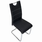 Étkezőszék, fekete/világos varrás, ABIRA NEW