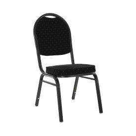   Szék, egymásba rakható, szövet fekete/szürke keret, JEFF 2  NEW