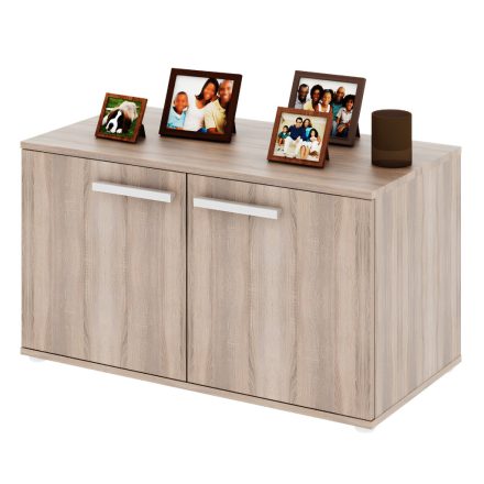 Alacsony szekrény 2-ajtós, DTD laminált, tölgy sonoma, DUNAJ TYP7