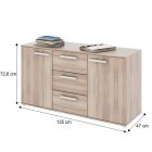 Komód, DTD laminált, tölgy sonoma, DUNAJ TYP11