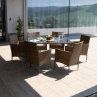 Garden 7 részes kültéri rattanszett (méz)