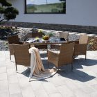 Garden 7 részes kültéri rattanszett (méz)