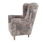 Füles fotel, szövet vintage barna, CHARLOT
