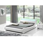 Modern ágy RGB LED világítással, fehér, 160x200, FILIDA