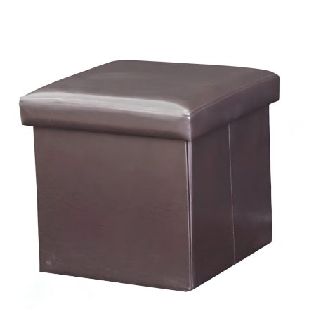 Összehajtható puff, textilbőr sötétbarna, TELA NEW