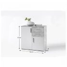 Komód, fehér/beton, POPPY 4