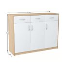 AGNESA TYP 6 sonoma tölgy/fehér komód