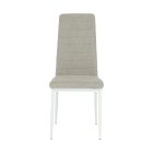 Étkezőszék, bézs szövet/fehér fém, COLETA NOVA