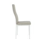 Étkezőszék, bézs szövet/fehér fém, COLETA NOVA