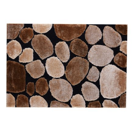 PEBBLE 2 bézs-barna mintás szőnyeg - 80x150