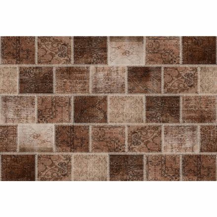ADRIEL 2 barna patchwork mintás szőnyeg - 80x150