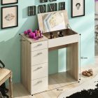 Belina multifunkciós fésülködőasztal - fehér-tölgy