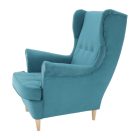 RUFINO fülesfotel bükk lábbal - kék