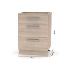 Konyhabútor 2,4 m, tölgy sonoma/fehér, NOVA PLUS