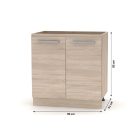 Konyhabútor 2,4 m, tölgy sonoma/fehér, NOVA PLUS