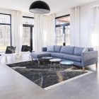 RENOX 1 fekete márvány mintás szőnyeg - 80x150