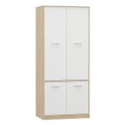 4- ajtós akasztós szekrény, fehér/tölgy sonoma, TEYO
