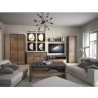 Komód, tölgy lefkas sötét/smooth szürke, MONTANA K2DP