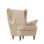 RUFINO fülesfotel dió lábbal - bézs