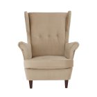RUFINO fülesfotel dió lábbal - bézs