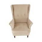 RUFINO fülesfotel dió lábbal - bézs