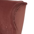 RUFINO fülesfotel dió lábbal - rózsaszín