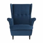 RUFINO fülesfotel dió lábbal - kék