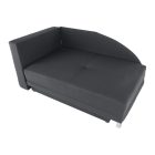 Kinyitható kanapé, szürke-fekete szövet, balos, LAUREL