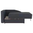 Kinyitható kanapé, szürke-fekete szövet, balos, LAUREL