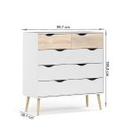 Komód, tölgy sonoma/fehér, OSLO 75456