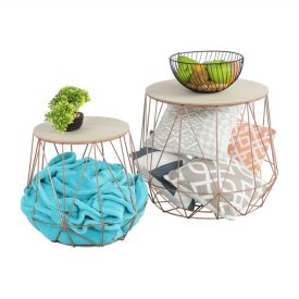 Dalux kisasztal szett 2 db tárolóval réz