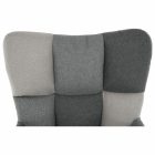 Dizájnos forgó fotel, patchwork/fekete, KOMODO