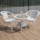 Kerti rattan szett 1+2, fehér, JENAR