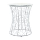 Salmar műrattan üvegasztal (fehér)