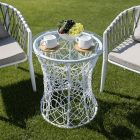 Salmar műrattan üvegasztal (fehér)