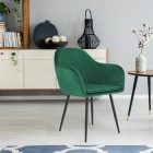 Dizájnos fotel, smaragd Velvet anyag, ZIRKON